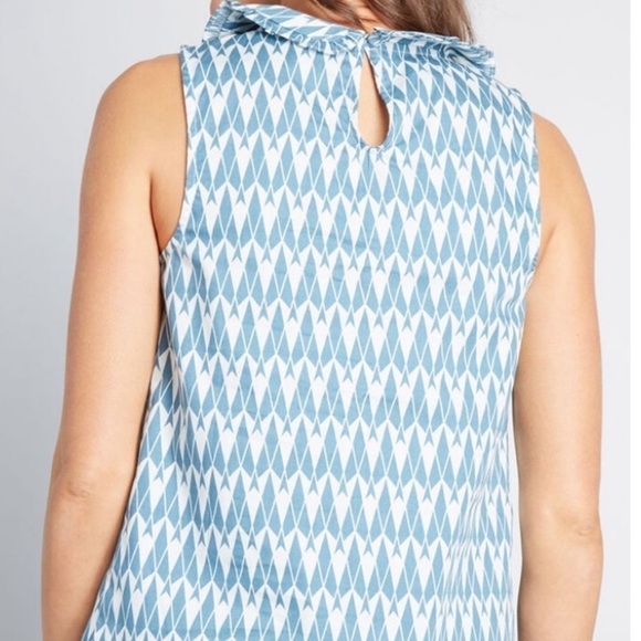 ModCloth Top NWT Pan Collar Sleeveless Shirt Undeniable Intrigue Size Medium - Picture 6 of 9
